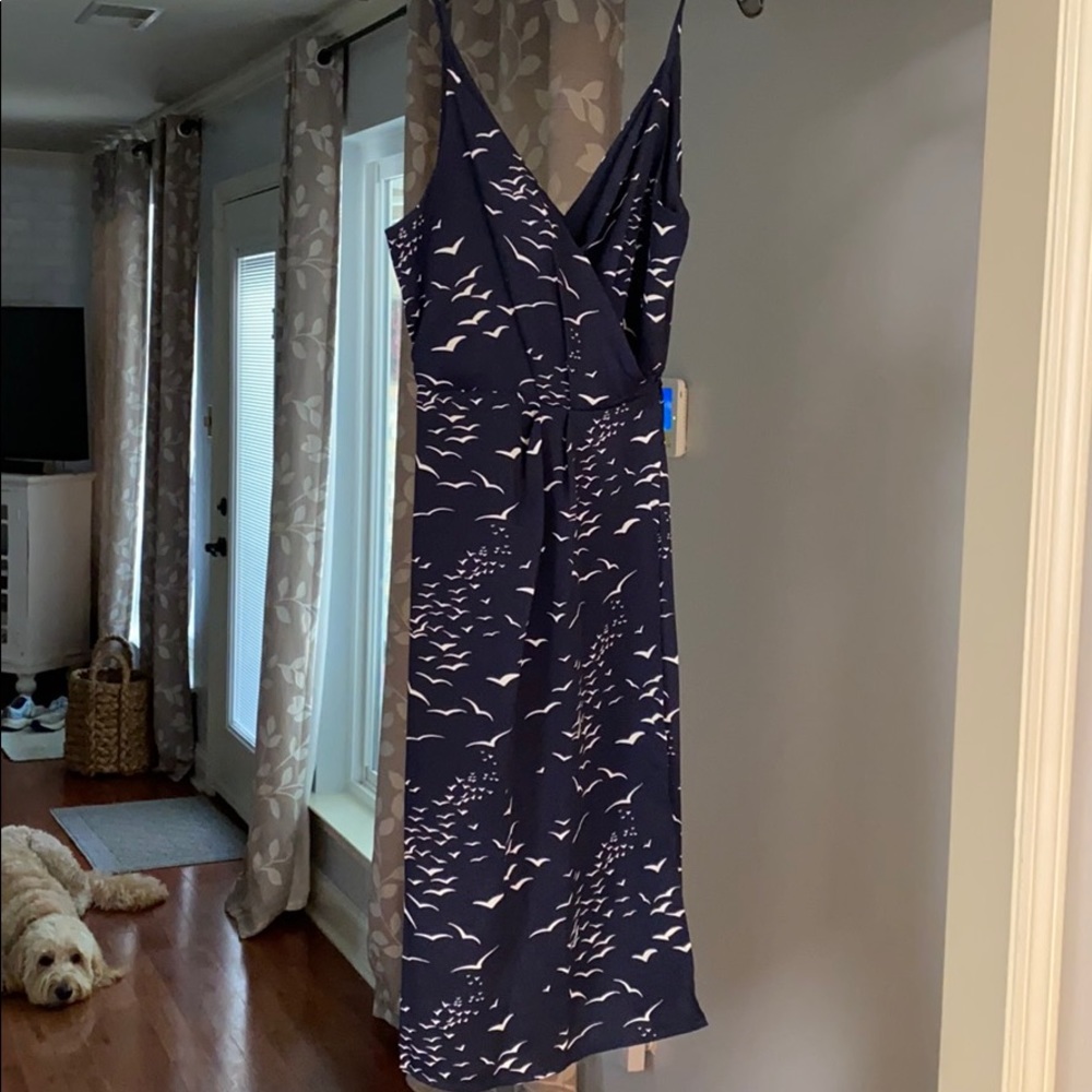 Navy wrap dress